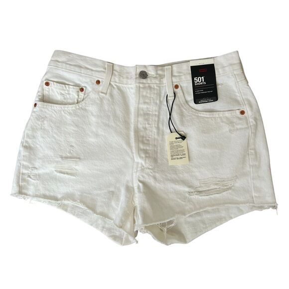 Levi's Premium 501 Button-Fly Big E High Rise Waterless Denim Shorts - Sz 31 NWT - Picture 1 of 12
